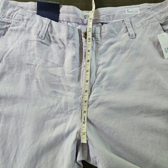 Gap Pants Women’s 16 Lilac Purple Linen Blend Girlfriend Chino Crop Flat Front - Picture 5 of 10